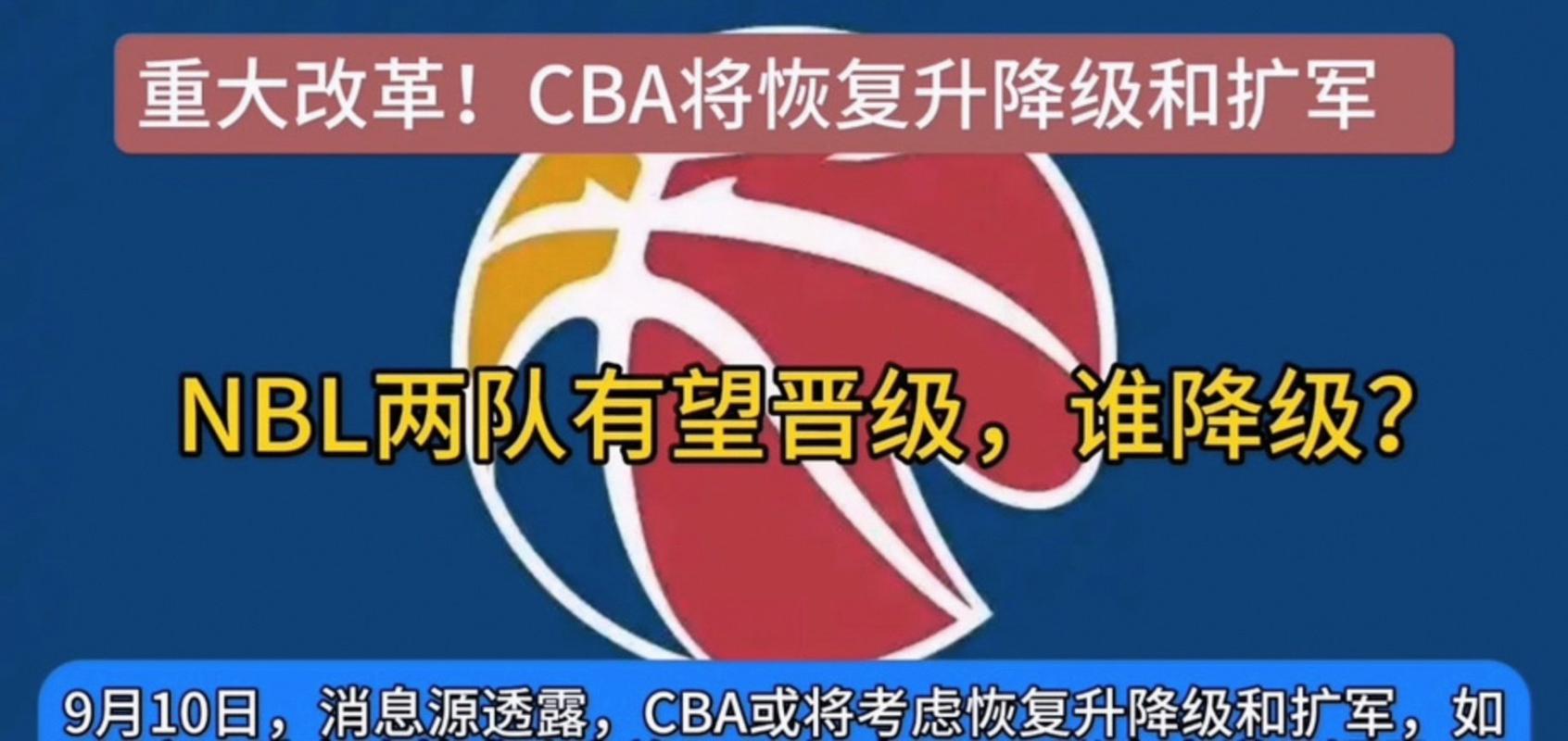 篮协重磅改革！CBA与NBL即将一体化发展升降级制度首次曝光